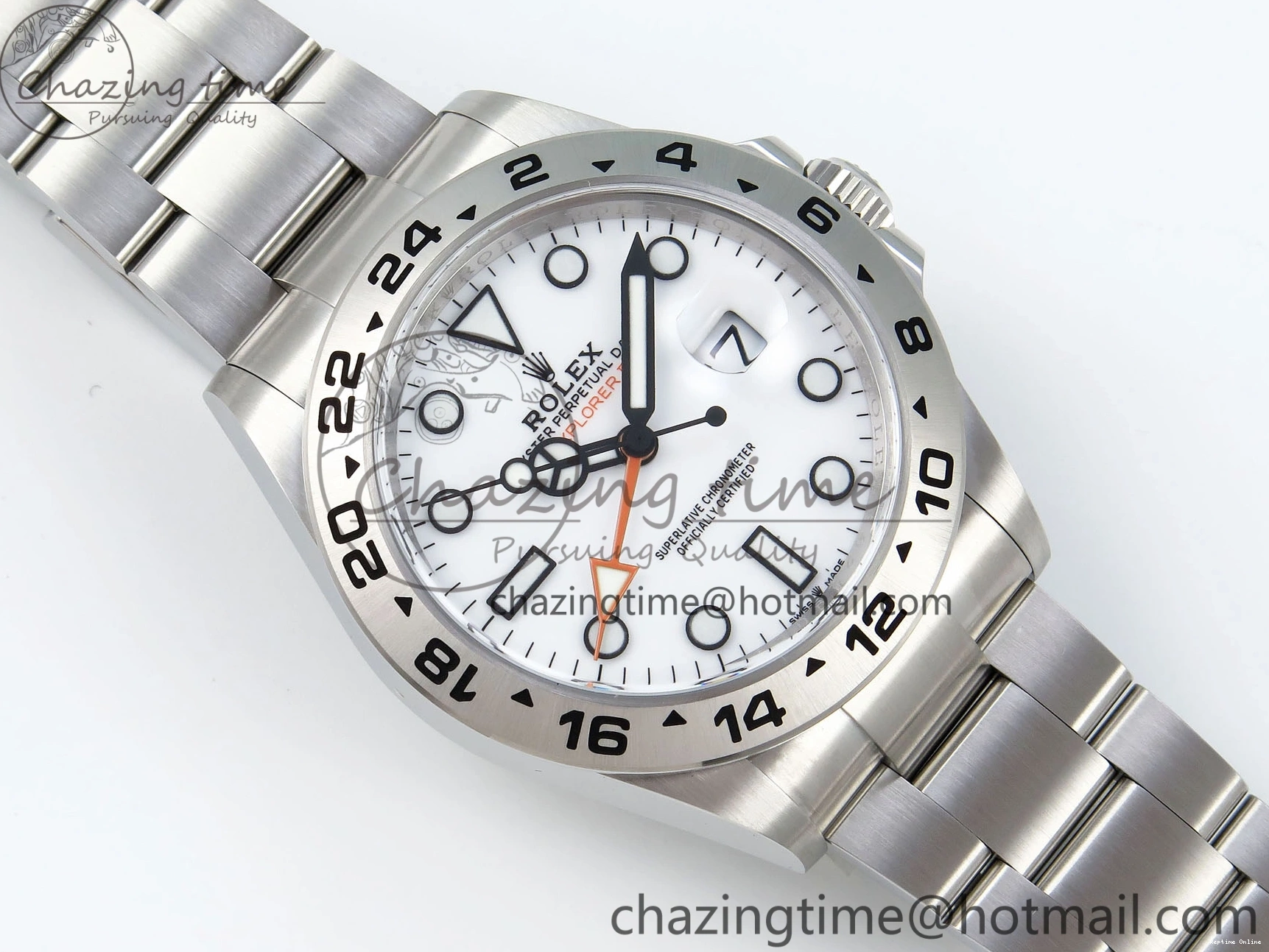 0507 Stylish Explorer II 42mm 226570 Black 904L SS C+F 1:1 Best Edition White Dial on Bracelet VR3285 CHS 1712